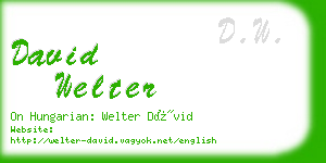 david welter business card